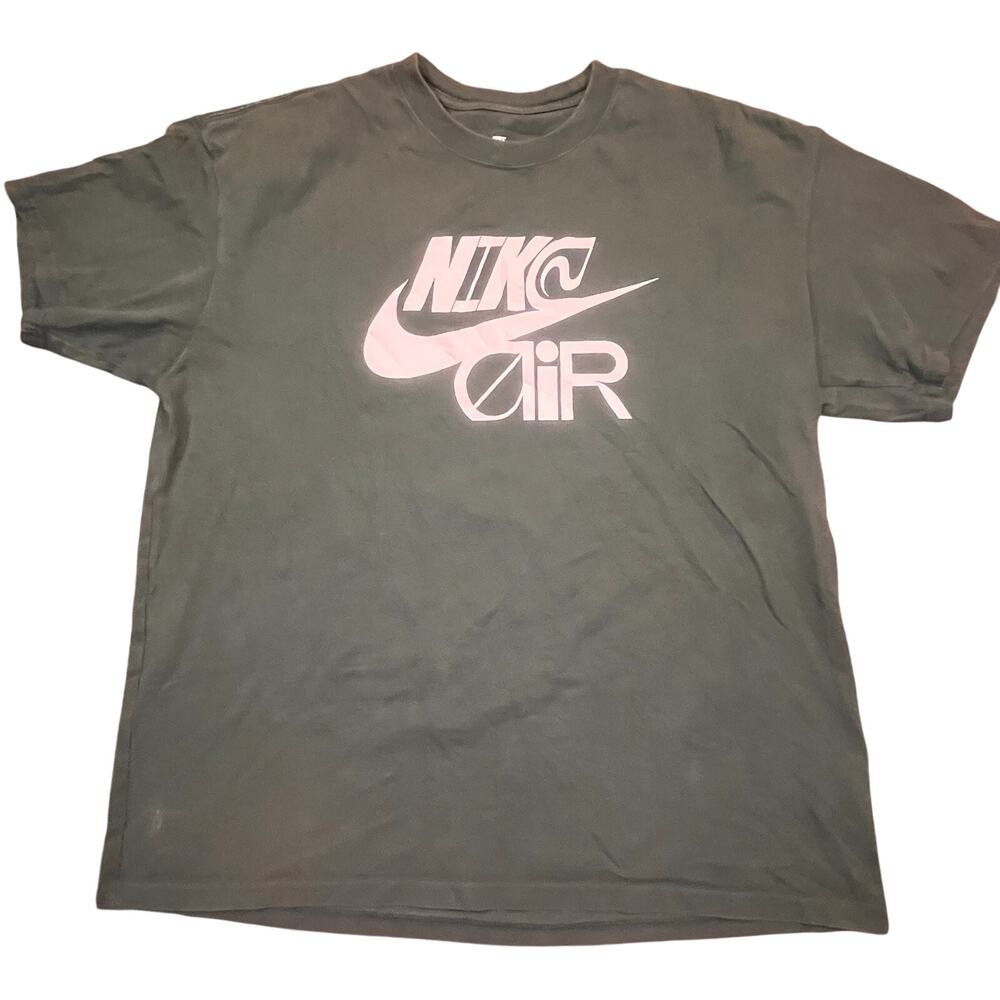 Nike Air Logo Tee XL Green Loose‎ Fit Streetwear Swoosh Graphic Casual Shirt